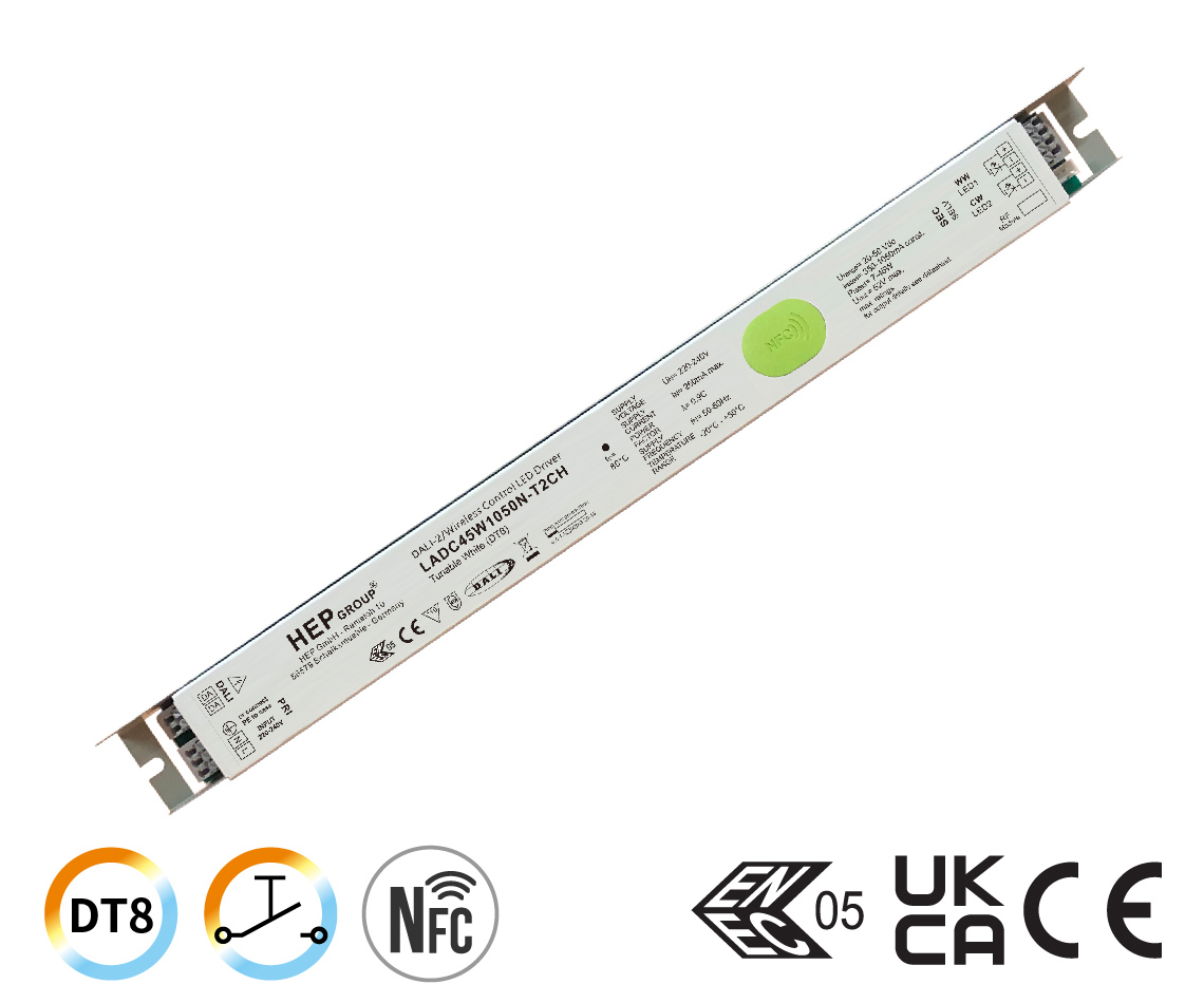 LADC 45W 350-1050mA NFC DALI-2 DT8 TunableWhite調色調光