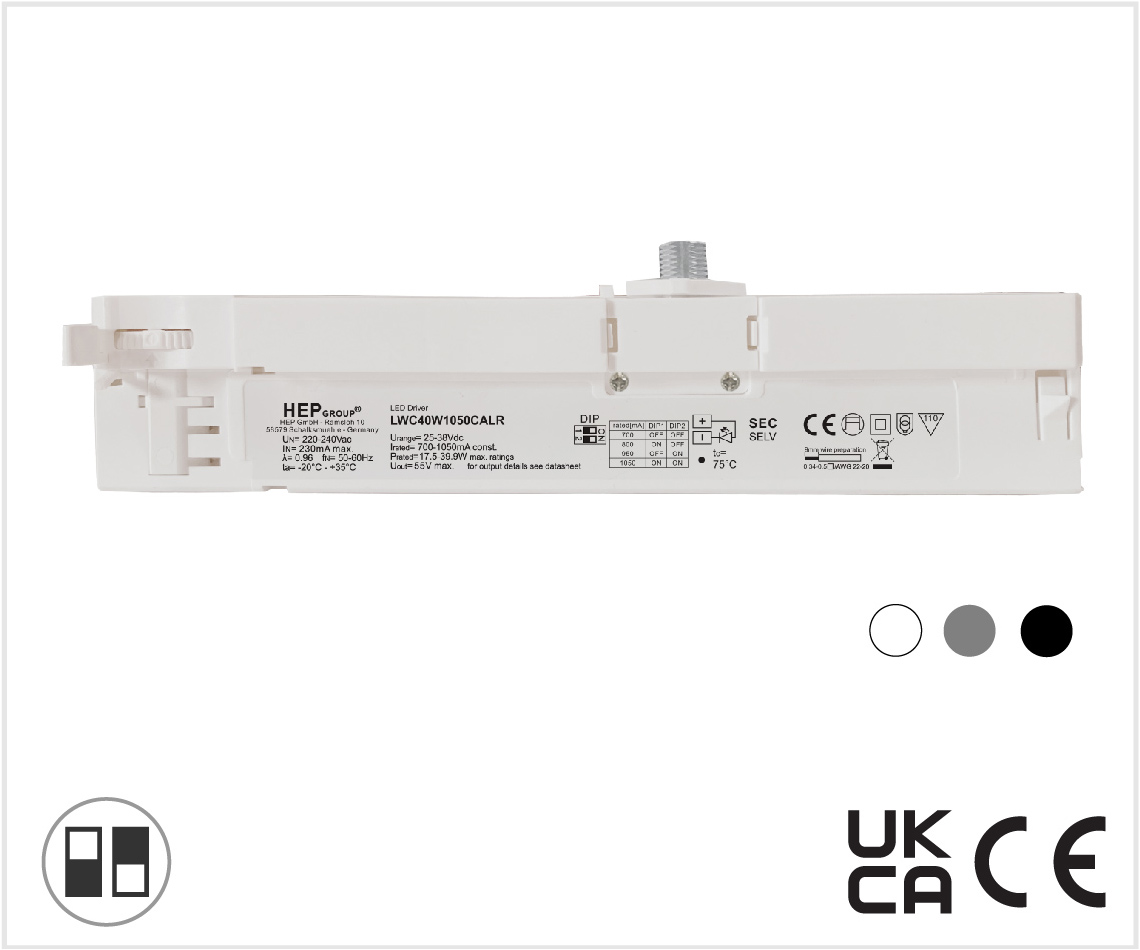 LWC 40W 700-1050mA DIPswitch 軌道燈 恆流