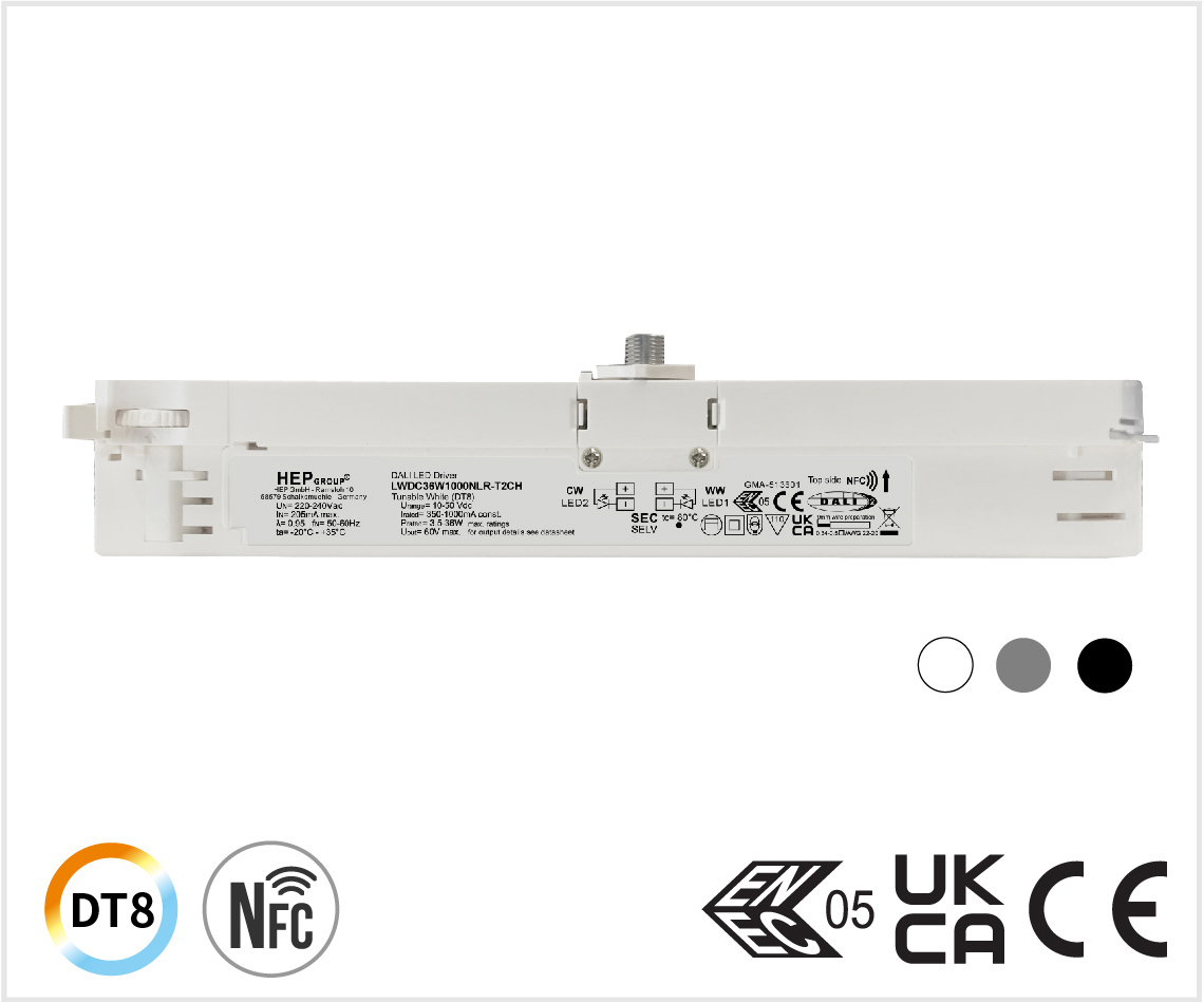 LWDC 36W 350-1000mA NFC DALI-2 DT8 TunableWhite
